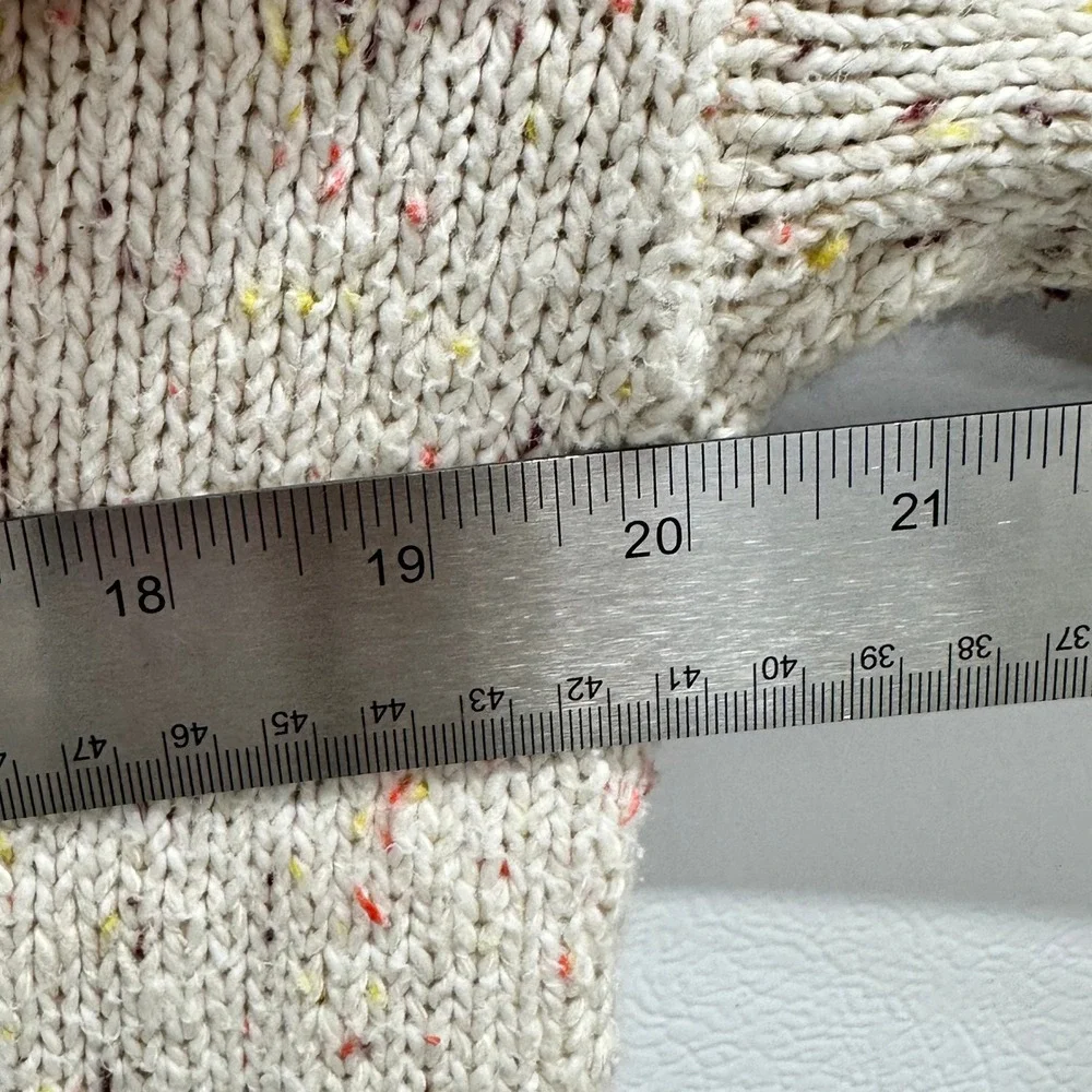 Old Navy Women's Sz S Tunic Sweater Cream Confetti Knit Oversized V-Neck Boho - Picture 4 of 7